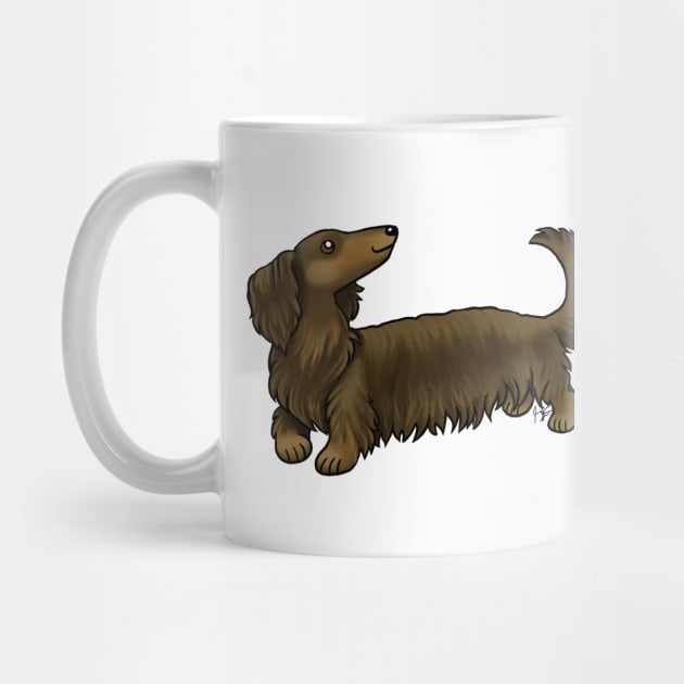 Dog - Long Haired Dachshund - Brown and Tan by Jen's Dogs Custom Gifts and Designs